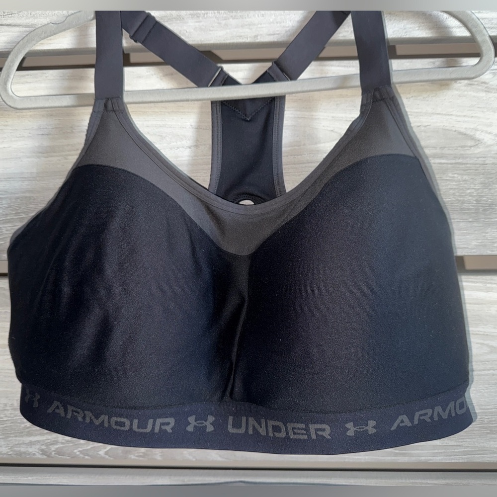 Under Armour Black and Gray Sports Bra